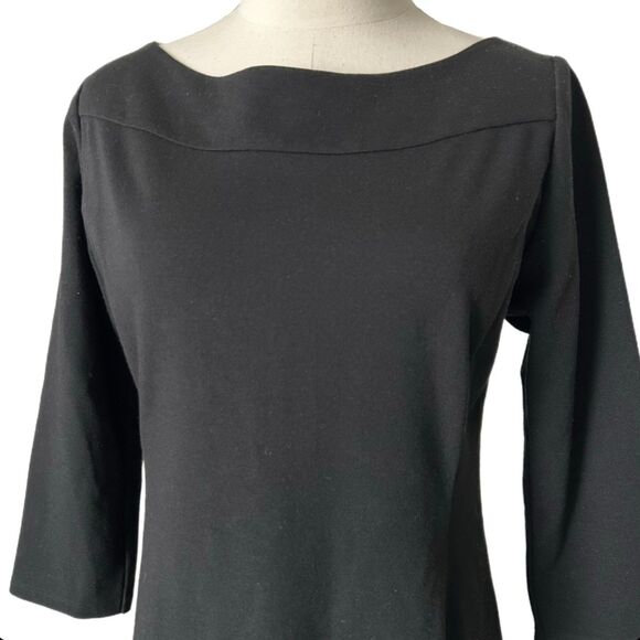 Eileen Fisher 3/4 Sleeve Mini Dress in Black Size Large - Picture 2 of 5